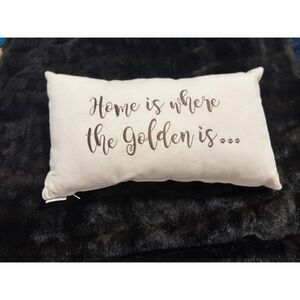 THROW PILLOWS ... HOME IS WHERE THE GOLDEN IS DOG PILLOW RETRIEVER DOODLE